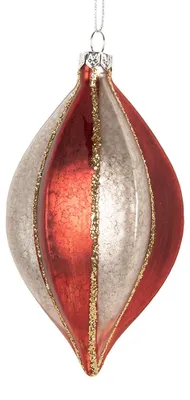 Obrázok produktu pre Vianočná guľa Clayre & Eef, Ø 7 x 13 cm, strieborná farba, sklo