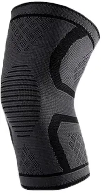 Image de Bandeau de genou élastique – Genouillère – Taille moyenne – Genouillère noire – Soutien – Bandage de sport – CHPN