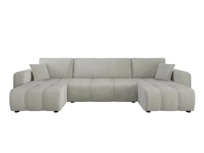 Produktbild von Couchgarnitur Sofa Sofagarnitur ALICE U im Cord Stoff samt in U Form mit Schlaffunktion und Bettkasten Wohnlandschaft Polsterecke Couch Wellenfederung