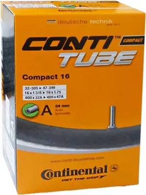 Produktbild von Continental Compact 16, Schrader-Ventil, 16", 32 - 47 mm, 3,4 cm, Schwarz, 100 g