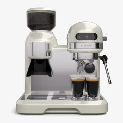 Obrázek produktu pro Klarstein Bella Café Pákový kávovar, Vintage, mlýnek, 19 bar, Napěňovač mléka, Tlakoměr, 1550 W