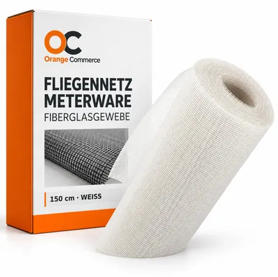 Produktbild von Fliegennetz 1,76€/m² Meterware Fliegengitter Insektenschutz Gitter Fiberglas 1,50 Meter Weiß