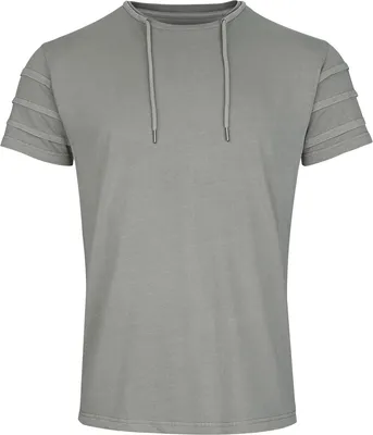 Produktbild von RED by EMP Herren graues Basic T-Shirt mit Ärmel-Applikationen M