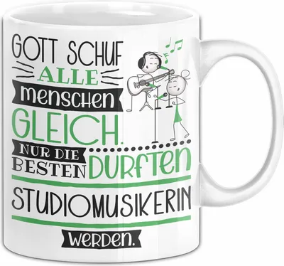 Produktbild von Studiomusikerin Geschenk Becher Tasse Gott Schuf Alle Menschen Gleich Nur Die Besten Durfeten Studiomusikerin Werden Geschenkidee Lustig (Weiß)