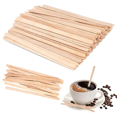300 Holz-Kaffeerührstäbchen, 11 cm, Einweg, natur