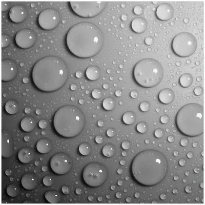 Produktbild von Wallario Premium Glasbild, freischwebende Optik, kräftige Farben, Größe 30 x 30 cm Motiv Wassertropfen in schwarz weiß