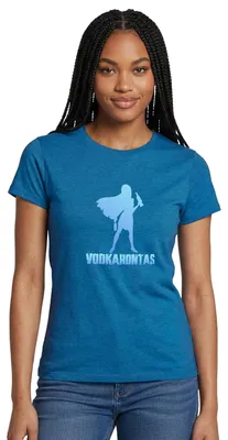 Produktbild von Spreadshirt Vodkahontas JGA Junggesellinnenabschied Party Frauen T-Shirt, M, Antikblaues Saphir meliert