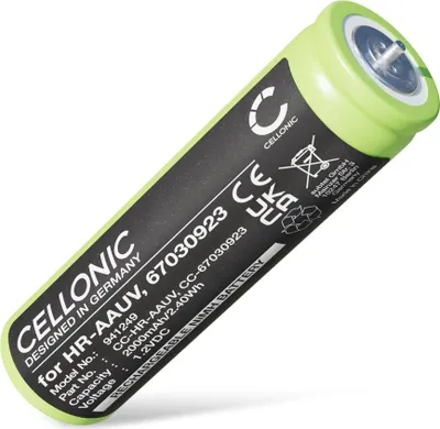 Produktbild von CELLONIC 1x Akku für Rasierer & Haarschneider Kompatibel mit Braun Series 3 300s, Series 3 300BT, Series 3 5408, Kompatibel mit Panasonic WER160L2506 - (2000mAh, 1.2V)