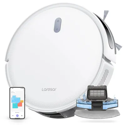 Immagine prodotto di L10 - Robot aspirapolvere con funzione di lavaggio - Potenza di aspirazione 6500 Pa - Navigazione LDS LiDAR - Autonomia 150 min - Serbatoio dell'acqua elettrico da 300 ml - App e comando vocale