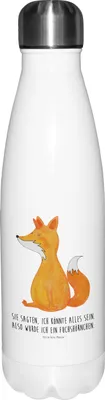 Produktbild von Mr. & Mrs. Panda Trinkflasche Einhorn Fuchs - Weiß - Geschenk, Füchse, Fuchshörnchen, Unicorn, Sportflasche, isolierflaschen, Unicorns, Thermosflasche, Einhörner