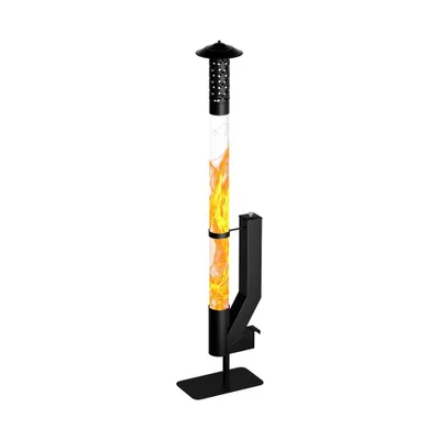 Produktbild von MEULBATY Feuersäule 157cm Edelstahl Pelletfackel, raucharmer Pelletofen für Terrasse & Garten mit Borosilikatglasrohr