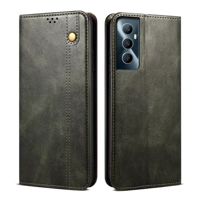 Produktbild von Hülle für Realme C65 4G Leder Brieftasche Schutzhülle mit Standfunktion Grün