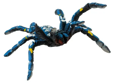 Productafbeelding van Bullyland 68459 - Speelfiguur: Blauwe ornamentspin, ongeveer 9,8 cm groot, gedetailleerd, vrij van PVC, ideaal als klein cadeautje voor kinderen vanaf 3 jaar