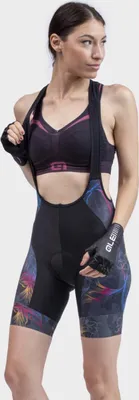 Produktbild von ALÉ Kurze Fahrradhose mit Trägern - SOLID CHIOS LADY - Schwarz/Blau/Gelb/Rosa S