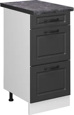 Produktbild von Küchenunterschrank Vicco R-Line Anthrazit Landhaus 40 cm mit Schubladen, AP Anthrazit, Model 46009