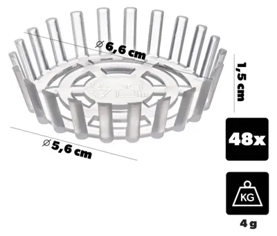 Image de Presse pour bocaux hermétiques - Filtre - Stabilisation - Plastique de qualité alimentaire - Ø 66 mm - 48 pièces - Transparent