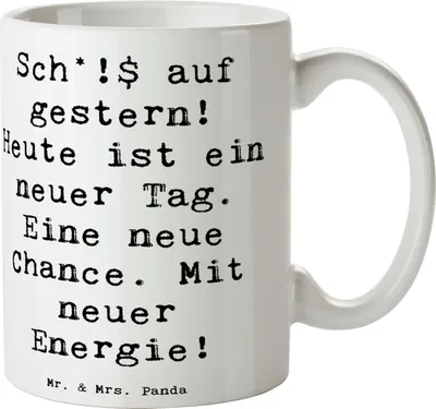Produktbild von Mr. & Mrs. Panda Teetasse Spruch Selbstzweifel Neuanfang - Weiß - Geschenk, mentale Gesundheit, Tasse, Selbstvertrauen, Unsicherheit, Zitat, Kaffeetasse, Gefühl, Stimmung