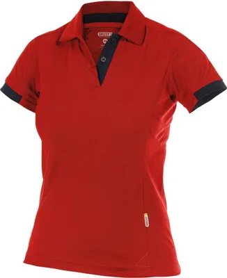 Produktbild von DASSY® Traxion Women Poloshirt für Damen ROT/SCHWARZ Gr.XS Länge: STANDARD