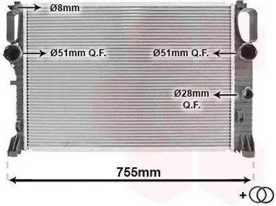 Image de VAN WEZEL 30002449 Radiateur Refroidisseur d'eau Refroidisseur de moteur adapté à MERCEDES-BENZ Classe E Berline (W211) Classe E modèle T (S211) CLS (C219)