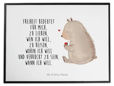 Produktbild von Mr. & Mrs. Panda Schreibunterlage Bär Marienkäfer - Weiß - Geschenk, Liebe, schreibtischunterlagen, schreibtischunterlage, tischschutzmatte, Freiheit, Motivation, Teddy