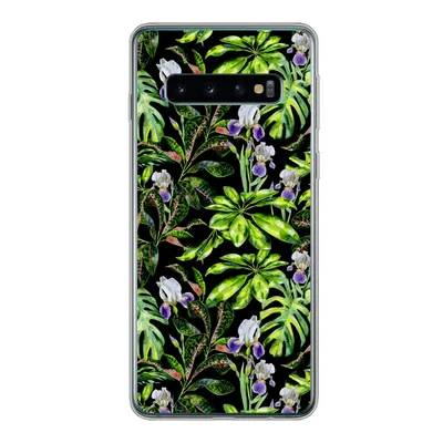 Produktbild von MuchoWow® Handyhülle Schutzhülle Hülle für Samsung Galaxy S10 Blume - Blätter - Muster Silikon Softcase Handy Hülle - Handytasche