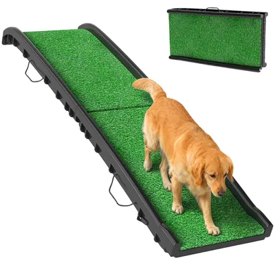 Image de Escalier pour chien, pliable, angle réglable, vert, 155 x 38,5 x 15,5 cm