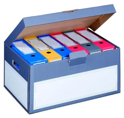 Produktbild von 5 Archivschachteln mit Klappdeckel "Premium" für A4 Ordner