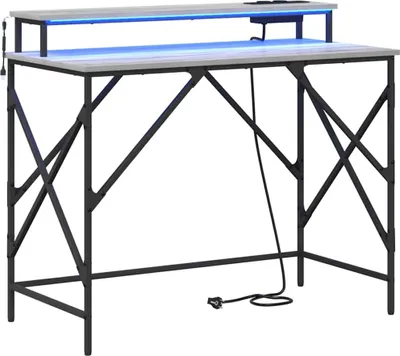 Obrázok produktu pre Písací stôl vidaXL, sivý, Sonoma, 100 x 50 x 86,5 cm, drevotrieska