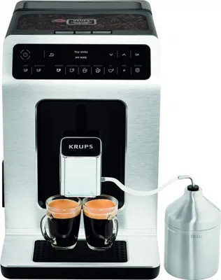 Produktbild von Krups EA891D Evidence Classic Doppel-Cappuccino, Kaffeevollautomat Aluminium-Front / Schwarz