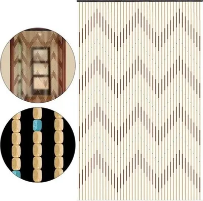 Obrázok produktu pre Záclona Eszenzics™ Fly Curtain - Luxusná dverová záclona - Drevené a bambusové korálky - Ibiza Look - Extra dlhá 90 x 220 cm - Extra hustá 31 prameňov - Korálková záclona - Hnedá