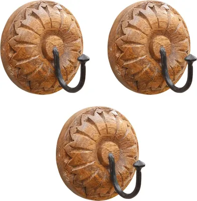 Image de Marrakech Set de 3 crochets de garde-robe faits main Porte-serviettes 9 cm | Utilisable comme porte-manteau Crochet de penderie dans la chambre | Porte-manteau de couloir Admir dans le couloir ou porte-serviettes dans la cuisine