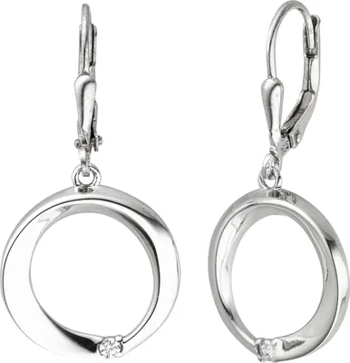 Produktbild von JOBO Ohrhänger 925 Sterling Silber 2 Zirkonia Ohrringe Boutons Silberohrringe