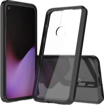 Produktbild von Mobigear Crystal  Google Pixel 5 Hülle Hardcase Backcover - Transparent / Schwarz