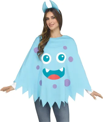 Produktbild von Monster Poncho in Blau als Halloween Kostüm