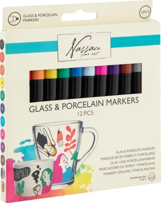 Produktbild von Nassau Glas- und Porzellanmarker 12er-Set