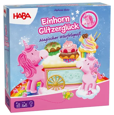 Produktbild von HABA Einhorn Glitzerglück – Magischer Würfelspaß ab 4 Jahren – Würfelspiel für 2