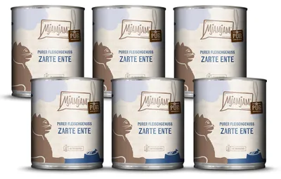 Image de MjAMjAM - 6x800g canard pur nourriture humide pour chats nourriture principale nature