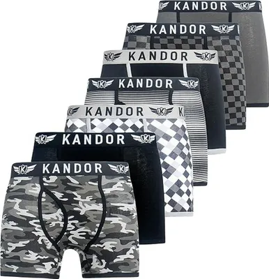 Produktbild von Kandor - "Jeckers" Boxershorts für Herren(7er-Pack) BG1678 (M) (Schattengrau)