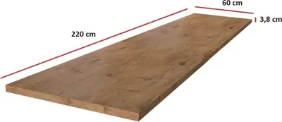 Produktbild von Arbeitsplatte 220 cm 38 mm Küchenzeile Küchenblock Eiche Lancelot Küche Vigo