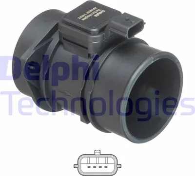 Produktbild von DELPHI AF10734-12B1 Luftmassenmesser LMM für NISSAN Qashqai / Qashqai +2 I (J10, NJ10) Luftmengenmesser