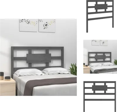 Immagine prodotto di vidaXL Testata del letto grigia 80,5x4x100 cm in legno di pino massiccio - Testate e piedi