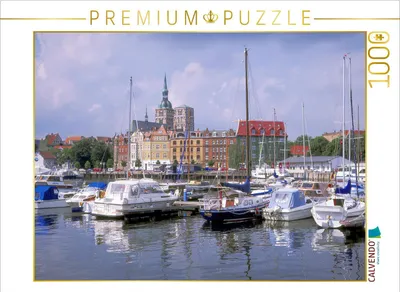 Produktbild von CALVENDO Puzzle Segelschiffhafen Stralsund | 1000 Teile Lege-Größe 64x48cm Foto-Puzzle für glückliche Stunden