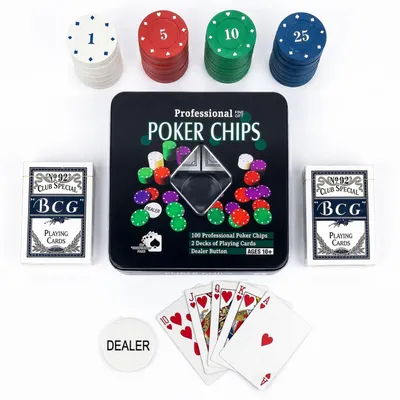 Image de Elzusha - Ensemble complet de poker comprenant 100 jetons et un jeu de cartes