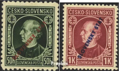 Produktbild von Briefmarken Slowakei 1939 Mi 24-25 (kompl.Ausg.) postfrisch Pater Hlinka