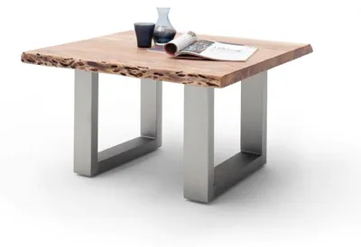 Produktbild von Couchtisch Baumkantentisch Akazie-massiv U-Form quadratisch natur lackiert 75 cm