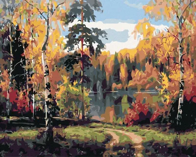 Produktbild von Diamondi - Diamond painting - HERBSTSEE, 40X50 cm, mit Keilrahmen (bereits gespannt)