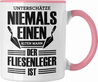 Produktbild von Trendation - Tasse für Fliesenleger Geschenkidee für alten Mann, Opa oder Papa (Rosa)