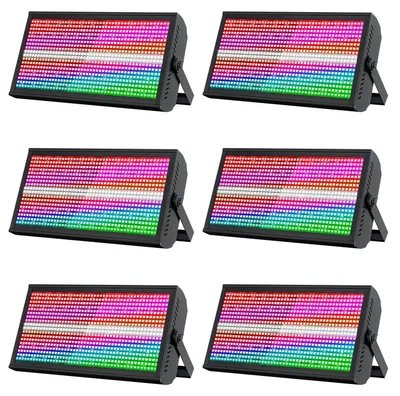 Imagen del producto de Luces estroboscópicas LED - Iluminación escénica DMX - Juego de 6 unidades - 130 W - RGBW - 48+8 segmentos - Enchufe europeo - 220 V