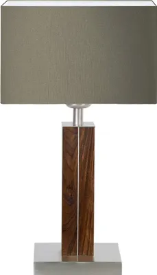 Produktbild von Dana Q Quadra Tischlampe Nussbaum geölt Baumwolle taupe