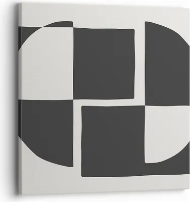 Produktbild von Bild auf Leinwand - Leinwandbild - Einteilig - Abstraktion Kontrast Figuren - 40x40cm - Wand Bild - Wanddeko - Wandbilder - Leinwanddruck - Bilder - Wanddekoration - Leinwand bilder - AC40x40-4495